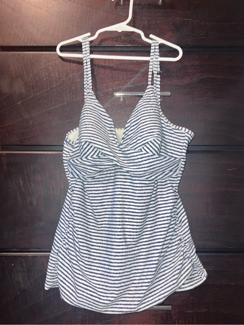 Women’s Croft & Barrow Navy and White Striped Swimwear Tankini Sz S